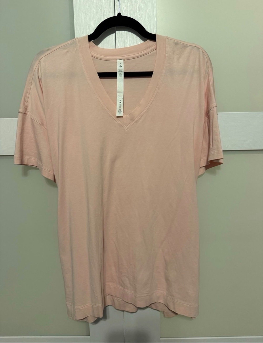 Lululemon Pink V-Neck Tie Back Short Sleeve